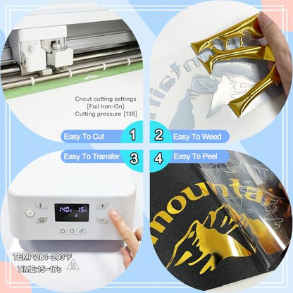 Metallic Red Foil Heat Transfer Vinyl 12Inch*6FT Bundle Chrome HTV in Vibrant Colors for Stunning T