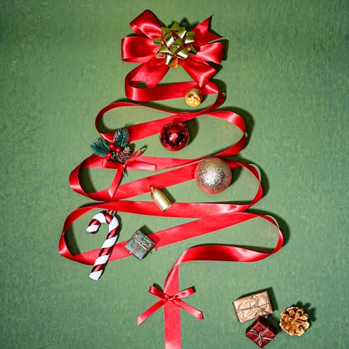 Bright Red Satin Ribbon 1.5 Inch 25 Yards