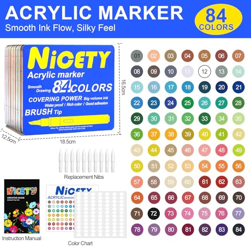84 Colors Acrylic Paint Markers (84 Count)