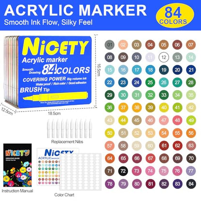 84 Colors Acrylic Paint Markers (84 Count)