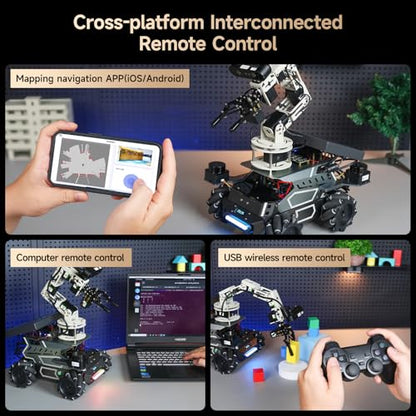 ROS2 Robot Kit with Jetson Orin NX 16GB Super Large AI Model with 6DOF Robotic Arm