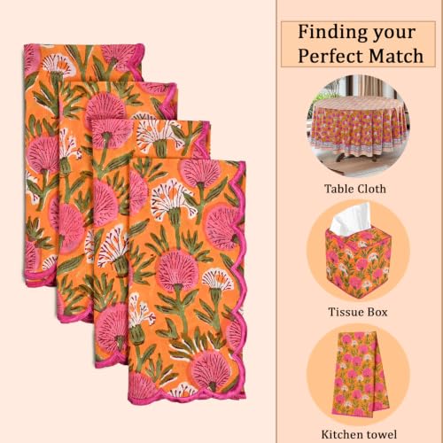 Hand Block Print Cloth Napkins (4 Count)