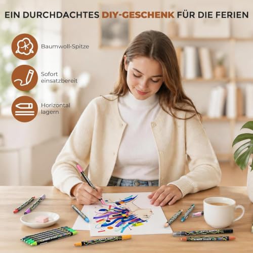 48 Colors Dual Tip Acrylic Paint Markers (48 Count)
