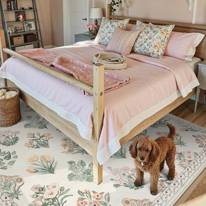 Floral Washable 8x10 Area Rugs (80 Sq Ft)
