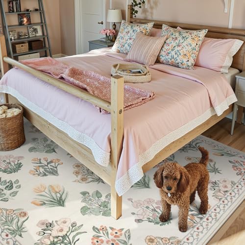 Floral Washable 8x10 Area Rugs (80 Sq Ft)