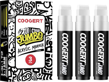 3Pcs White Jumbo Poster Markers