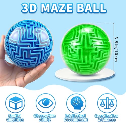 2 Pcs 3D Puzzle Maze Ball Brain Teaser for Kids Boys Girls