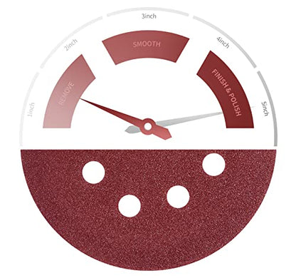 5 Inch Sanding Discs Hook and Loop 150 PCS Sandpaper Discs Premium Aluminum Oxide 120 Grit for Random Orbital Sander (150 Count)