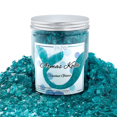 Turquoise Crushed Glass for Resin Art & Crafts (24 Ounce)