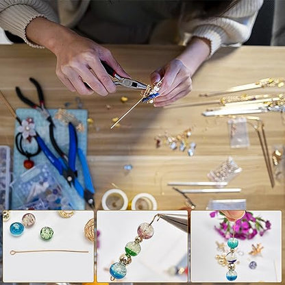 100pcs 18K Gold Filled Ball Pins Non Tarnish Craft Earring Bracelet Jewelry Making Accessories Supplies (100 Count)