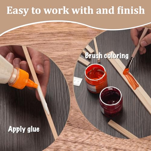 Wood Strips Slats Wooden Sticks for Crafts 1 (30 Count)