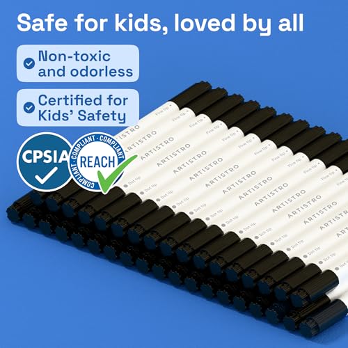 Black Dual Tip Acrylic Paint Marker Pens (36 Count)