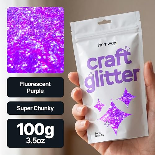 Craft Glitter Fluorescent Purple 100g Super Chunky Glitter (3.5274 Ounce)