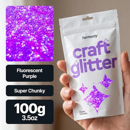 Craft Glitter Fluorescent Purple 100g Super Chunky Glitter (3.5274 Ounce)