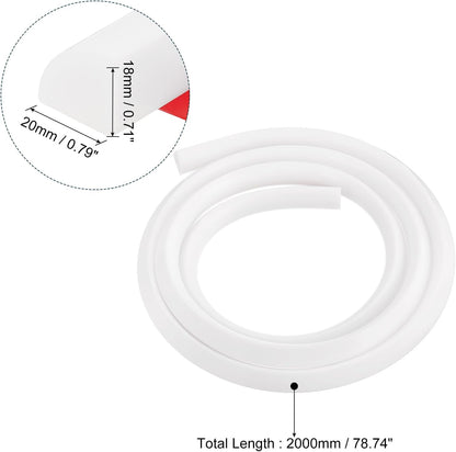 uxcell Flexible Molding Trim, 79 Inch Flexible Quarter Round Molding Silicone Peel and Stick Trim Self Adhesive Shower Water Barrier for Corner Decor Bathroom Kitchen, White