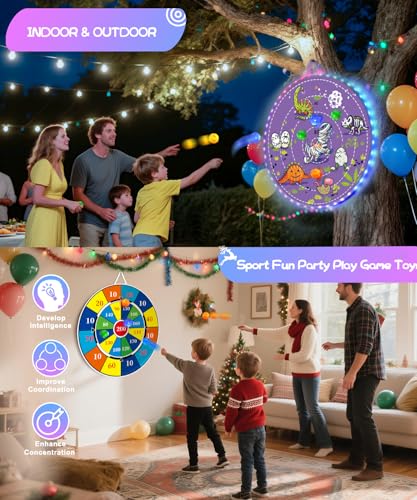 2 in 1 29" Large LED Dart Board for Kids (6 Count)