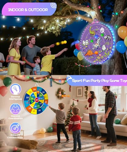 2 in 1 29" Large LED Dart Board for Kids (6 Count)