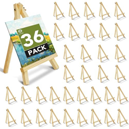 36 Pack 9 Inch Mini Wooden Display Easels (36 Count)
