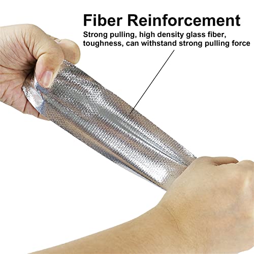 1 Roll Aluminum Foil Heat Shield Cool Tape 2 Inch x 66 ft Heat Reflective Thermal Barrier Reflective Tape for Hose and Auto Use