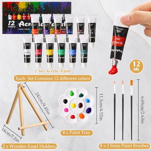 36 Pcs Paint and Sip Kit Gift for Adults 8''x10'' (36 Count)