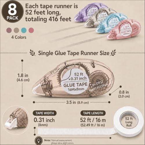 Double Sided Tape Roller (8 Count)