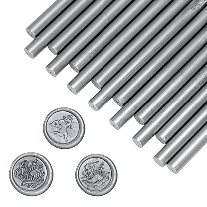 15Pcs Silver Glue Gun Sealing Wax Sticks for Wax Seal Stamp (15 Count)
