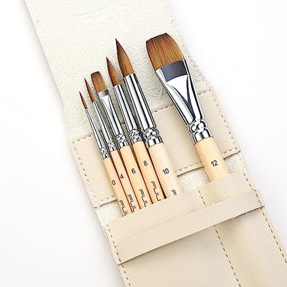 Sable Travel Watercolor Brushes (6 Count)
