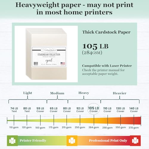 Cardstock Warehouse Stardream Opal Ivory Cardstock Paper (25 Count)