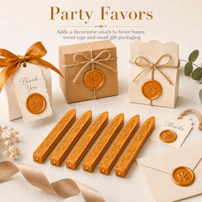 6 Pack Pattern Wick Sealing Wax Sticks for Wax Seal Stamp