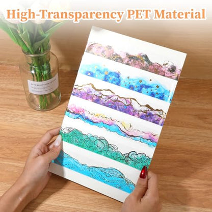 6 Rolls PET Tape Stickers for Journaling (6 Count)