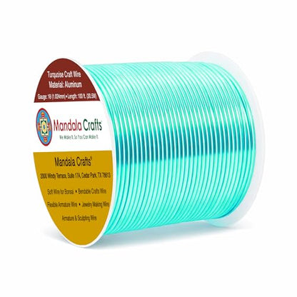 18 Gauge Turquoise Anodized Aluminum Craft Wire (100 Foot)