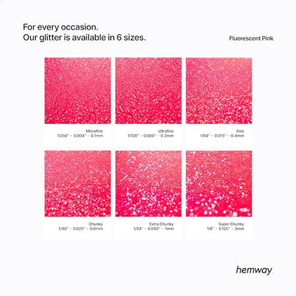 Resin Glitter Fluorescent Pink 100g Fine (3.5274 Ounce)