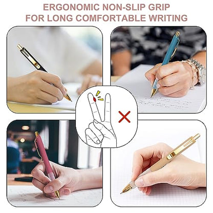 Ballpoint Pens Black Medium Point 1mm with Super Soft Grip Ball Point Pen for Men Women Retractable (12 Count)