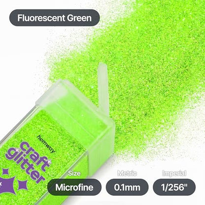 Craft Glitter Shaker Fluorescent Green 110g Microfine (3.8 Ounce)