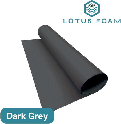 LotusFoam Large 3mm EVA Foam Sheet - 44"x 85" High Density Foam 130 kg/m3 for Cosplay, Costumes, Crafts, Flooring, Outdoor Use - 35 Colors (Dark Grey) - Dark Grey - Crafty Corner