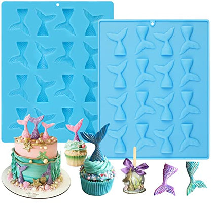 2 Pack Mermaid Tail Molds