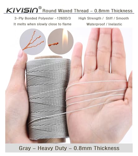 Bonded 0.8mm Round Waxed Polyester Cord (588 Foot)