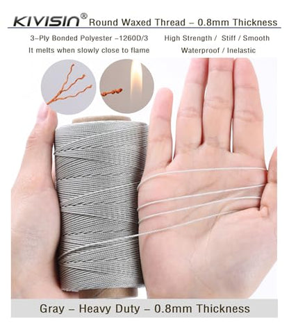 Bonded 0.8mm Round Waxed Polyester Cord (588 Foot)