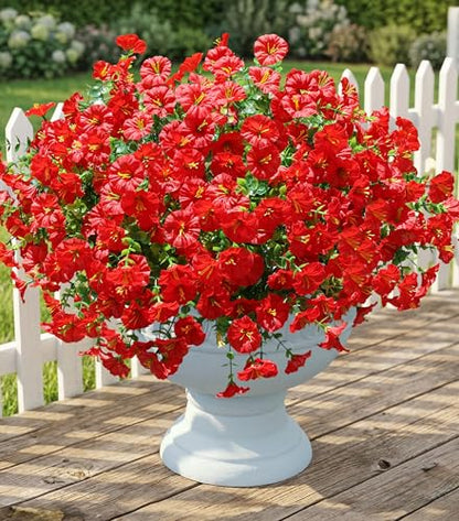 Artificial Flowers Fake Plants for Outdoors Decoration (12 Count)