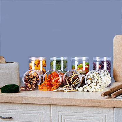 12oz Clear Plastic Storage Jars Containers (8 Count)