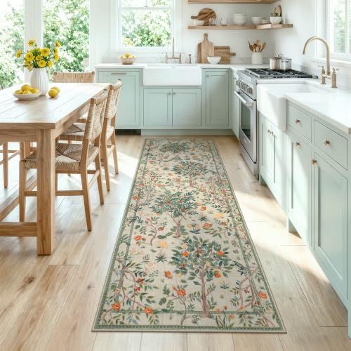 Boho Floral Washable Runner Rug 2x6 (2 Sq Ft)