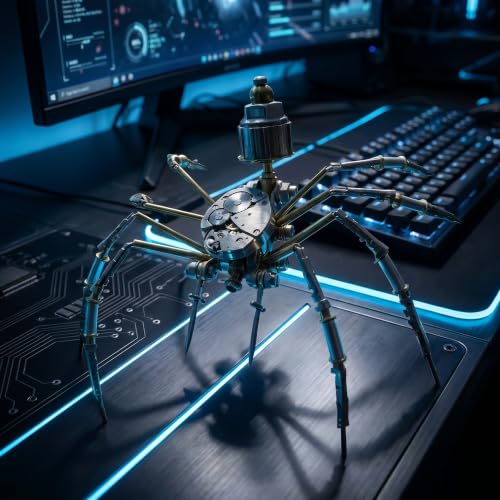 Steampunk 3D Metal Puzzle Spider 140+ Pcs Mechanical DIY Assembly Model Kit Desktop Display for Men Family and Friends (140 Count)