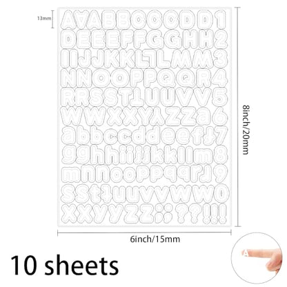 White Alphabet Stickers