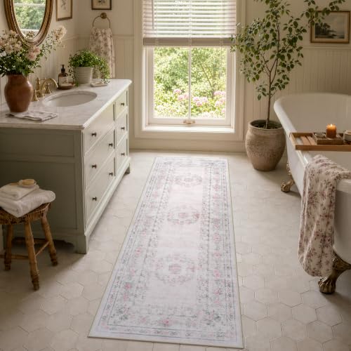 2x6 Floral Bow Runner Rug for Hallway