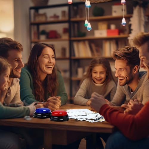 New Year Family Fued Game Cards with 2 Answer Buzzers for Party (30 Count)