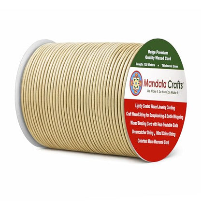 2mm Beige Waxed Cord (327 Foot)