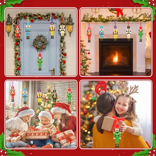 12 Pack Nutcracker Craft Kit for Kids Make You Own Foam Stickers Ornament DIY Christmas Arts and Crafts fo Chirstmas Party Supplies Christmas Tree Decoration (12 Count)