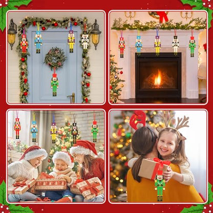 12 Pack Nutcracker Craft Kit for Kids Make You Own Foam Stickers Ornament DIY Christmas Arts and Crafts fo Chirstmas Party Supplies Christmas Tree Decoration (12 Count)