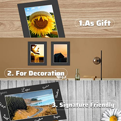 10 Pack 5x7 Black Picture Mats