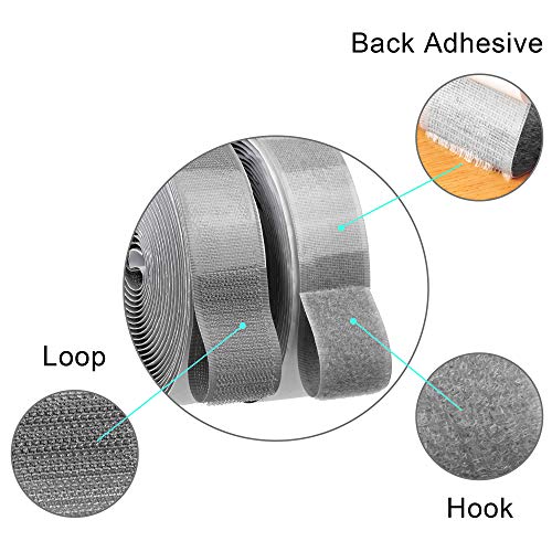 16.5FT Hook and Loop Tape Roll with Double Sided Adhesive (16.5 Foot)
